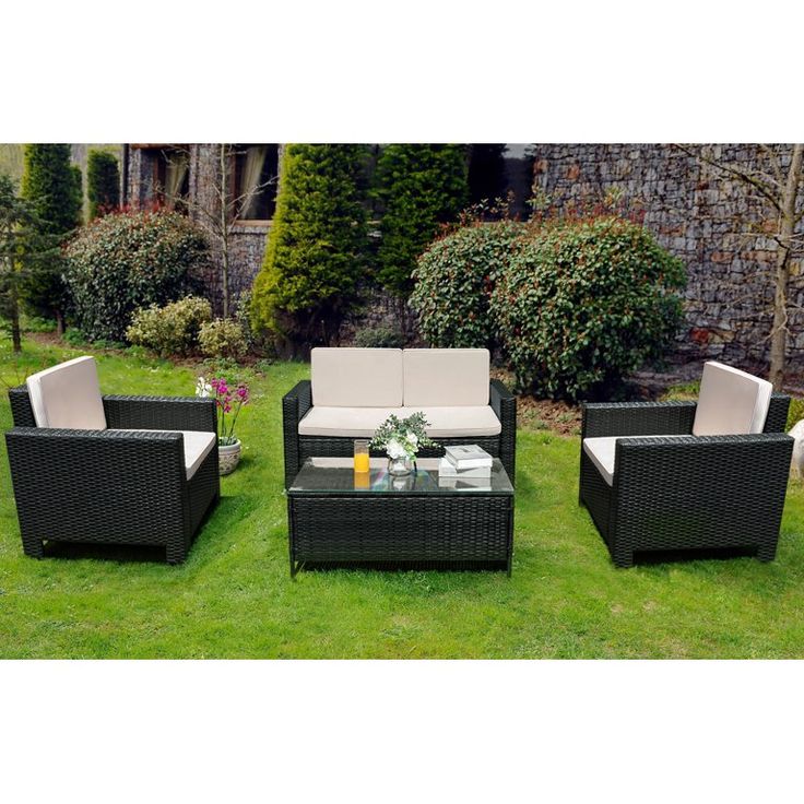 DEVOKO 4-Piece Outdoor Sofa Set